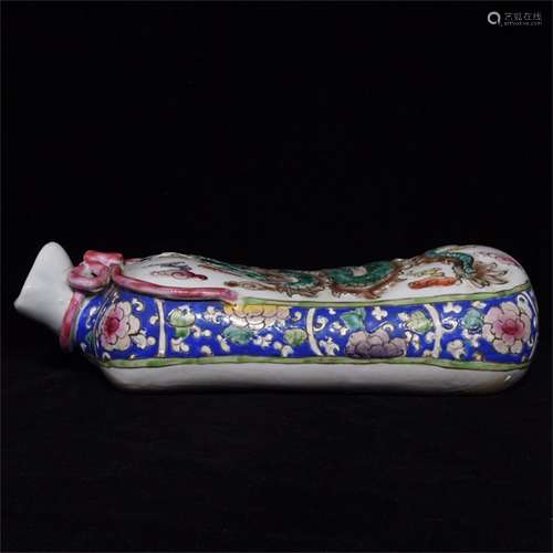 A Chinese Famille-Rose Porcelain Pillow