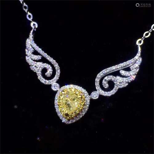 A Chinese Carved Yellow Sapphire Necklace