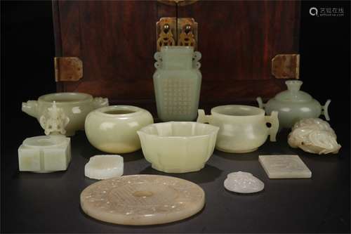 A Set of Chinese Carved Jade Crafts