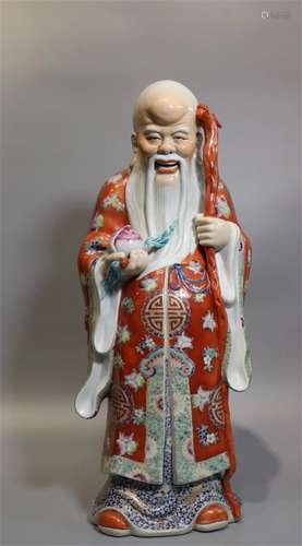 A Chinese Famille-Rose Porcelain Statue