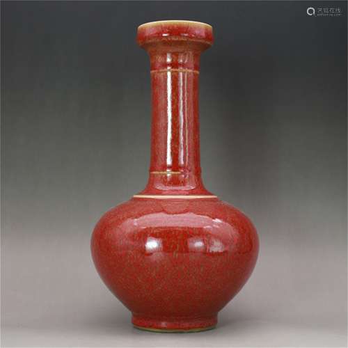 A Chinese Red Glazed Porcelain Vase