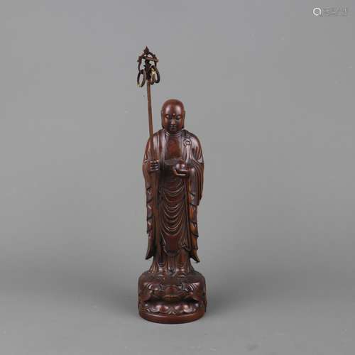 A Chinese Carved Boxwood Eminent Monk