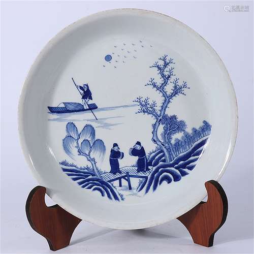 A Chinese Blue and White Porcelain Plate