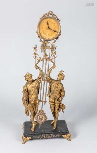 France Antique Gilt Bronze Clock