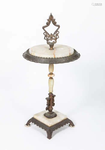 Antique Louis XVI Style Gilt Bronze & Marble Stand