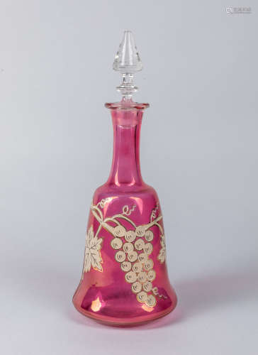Mary Gregory Art Glass Bottle