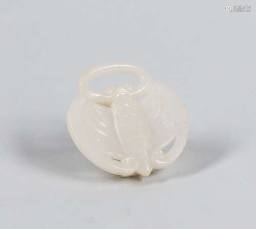 Chinese Carved White Jade Belt Buckle