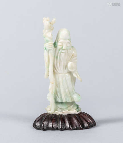 Chinese Export Jade Jadeite Figure of Shoulao