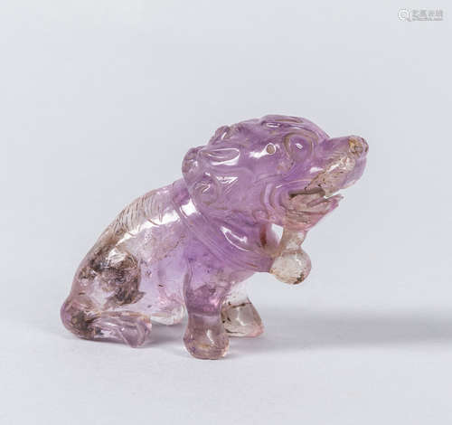 Antique Chinese Carved Amethyst Paper Weight