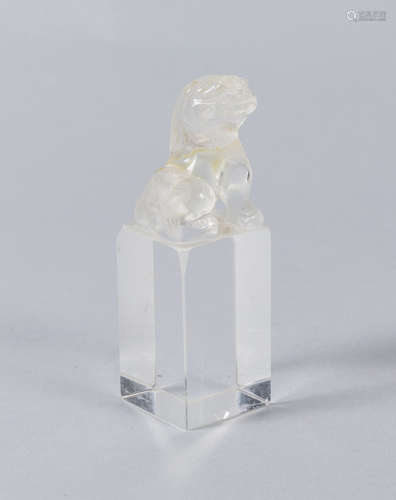 Chinese Carved Crystal Shi-shi Seal