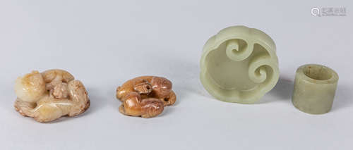 Group of Chinese Old Carved Jade Toggles