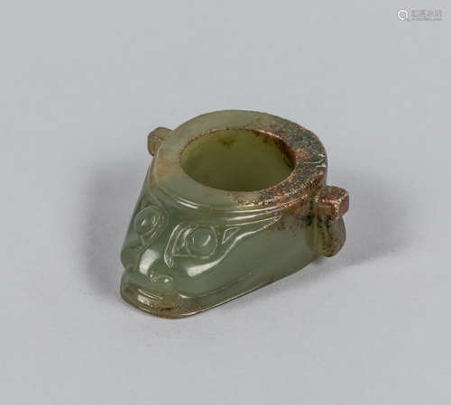 Chinese Carved Jade Archer's Ring