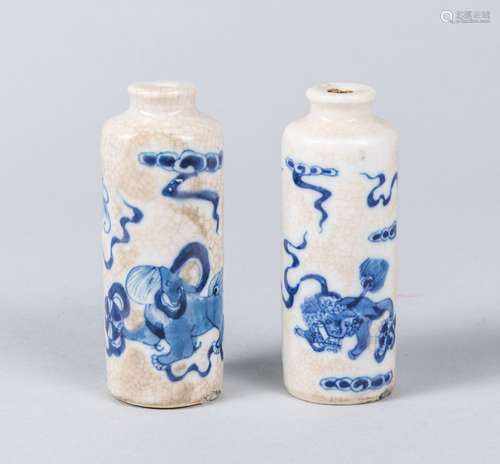 Pairs of Chinese Antique B/W Porcelain Snuff Bottles