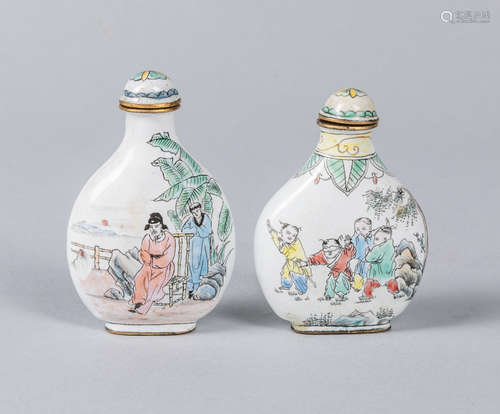 Pairs of Chinese Enameled Snuff Bottles