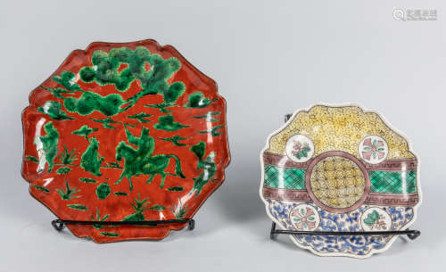 Set of Japanese Enameled Porcelain  Plates