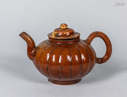 18-19th Japanese Antique Glazed Porcelain Tea Pot