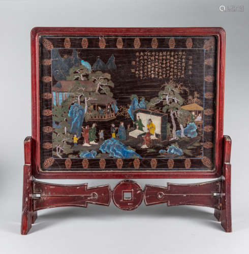 Chinese Old Lacquer-wood Screen