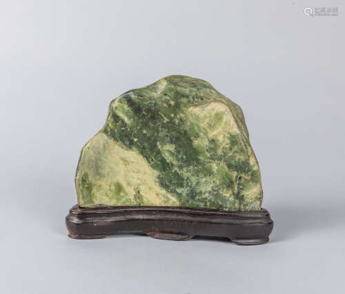 Chinese Vintage Green Jade Stone Mountain