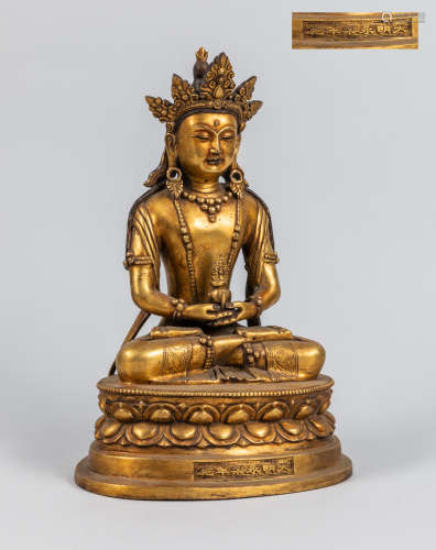 Large Chinese Gilt Bronze Buddha