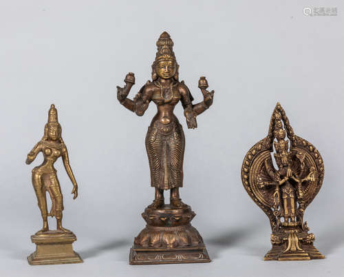 Group of India Old Bronze Figure of Buddha