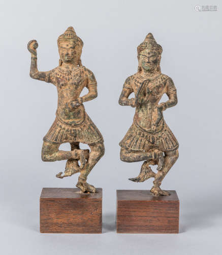 Pairs of South Asian Antique Bronze Buddha