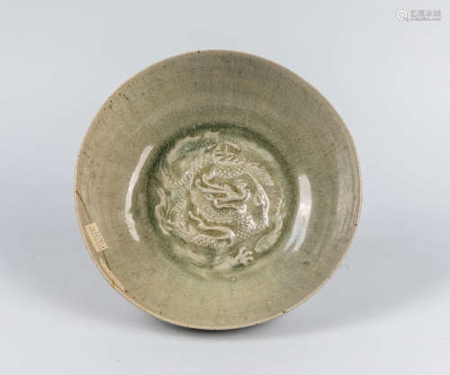 Korean Antique Joseon Dynasty Celadon Glazed Porcelain Bowl