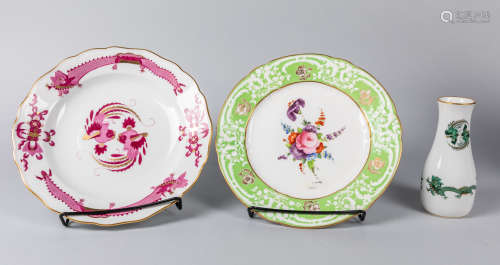 Group of Old Meissen Porcelain Plates & Vase
