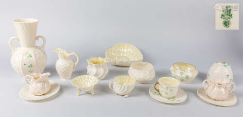 Group of Belleek Irish Porcelain Tea Ware, England