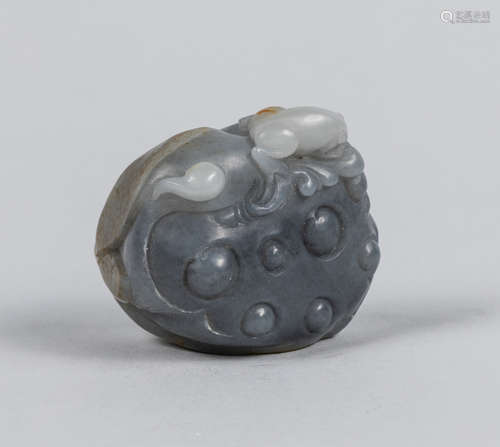 Chinese Carved Black & White Pebble Jade Toggles