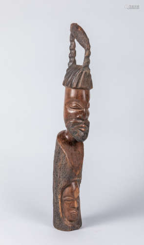 Tall African Carved Wood Art Figure