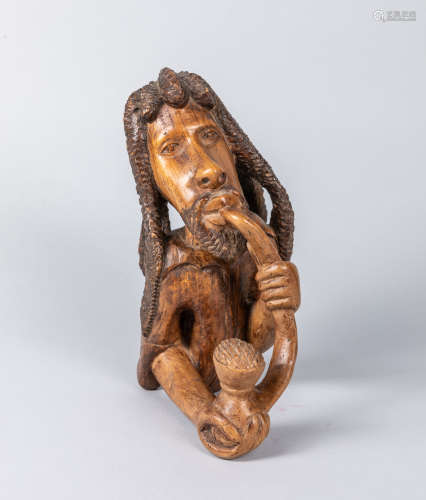 Carved North African Art Wood Figure