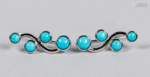 Pairs of Sterling Silver & Turquoise Earrings