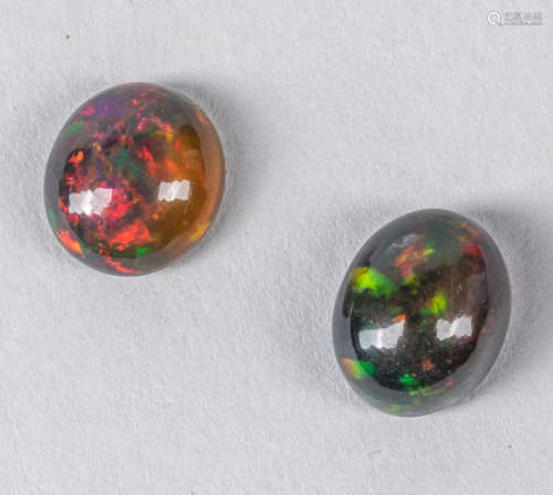 Natural Multi-Color Fire Opal Oval Cab Set