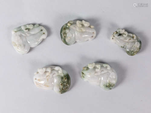 Set of Chinese Export Jade Jadeite Toggles