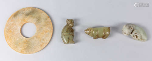 Chinese Old Carved Jade Toggles