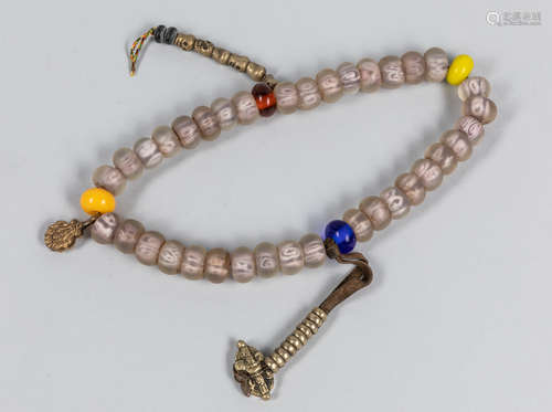 Tibetan Old Trade Glass Prayer Beads