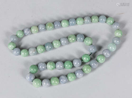 Chinese Export Jade Jadeite Beads Necklace