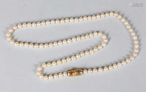 14K Yellow Gold & Pearl Necklace