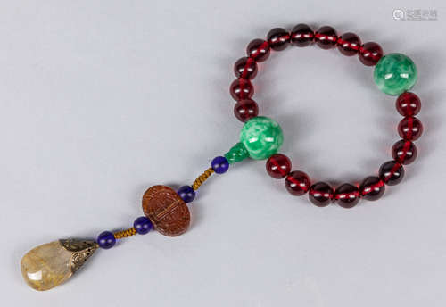 Chinese Export Cherry Amber Like Prayer Beads