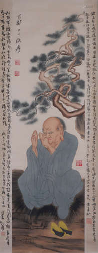 CHINESE HANGING SCROLL CALLIGRAPHY OF ZHANG DAQIAN