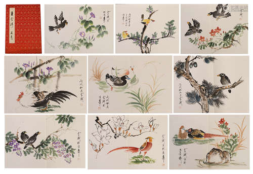 TWENTY-TWO PAGES CHINESE PAINTING ALBUM OF WANG XUETAO