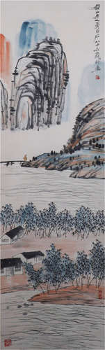 CHINESE HANGING SCROLL OF MOUNTAIN VIEWS