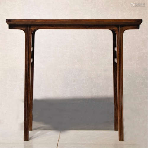 A LARGE CHINESE HARDWOOD CARVED ALTAR TABLE