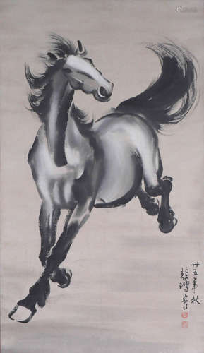 CHINESE INK PAINTING OF HORSE BY XU BEIHONG