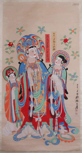 CHINESE HANGING SCROLL OF FIGURE BY ZHANG DAQIAN