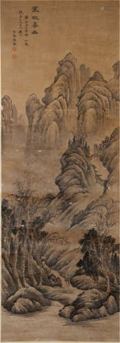 CHINESE HANGING SCROLL OF LANDSCAPE BY WU WEI
