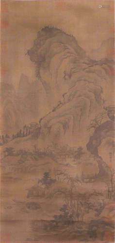 CHINESE SILK HANDSCROLL PAINTING OF LANDSCAPE