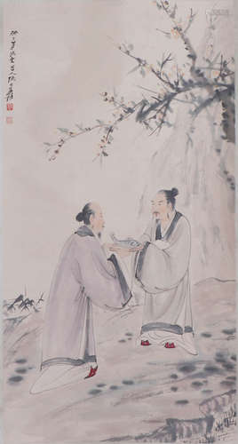 CHINESE HANGING SCROLL OF SCHOLARS