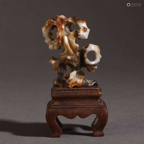 A CHINESE ANCIENT JADE CARVED TABLE ITEM