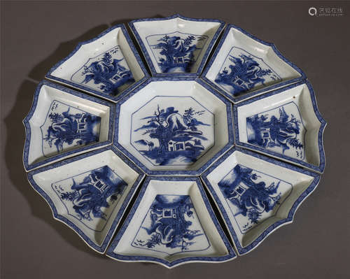 A COLLECTION OF CHINESE BLUE AND WHITE PORCELAIN DISHES